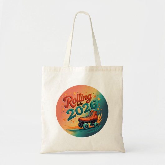 Rolling Into 2026 Retro Skate Tote Bag (Voorkant)