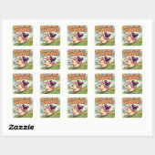 Rolling into Happiness Vierkante Sticker (Vel)