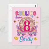 Rolling Into Schaats Roller Verjaardagsmeisje Matc Briefkaart (Voorkant / Achterkant)