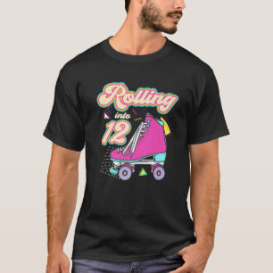 Rolling naar 12 jaar oud Schaats 12th Birthda T-shirt