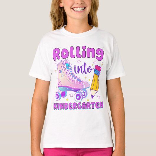 Rolling naar Kindergarten | Rolschaatsen T-shirt (Voorkant)