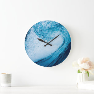 Rolling Ocean Wave in blauwe tinten Grote Klok