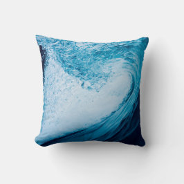 Rolling Ocean Wave in blauwe tinten Kussen