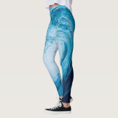 Rolling Ocean Wave in blauwe tinten Leggings (Links)