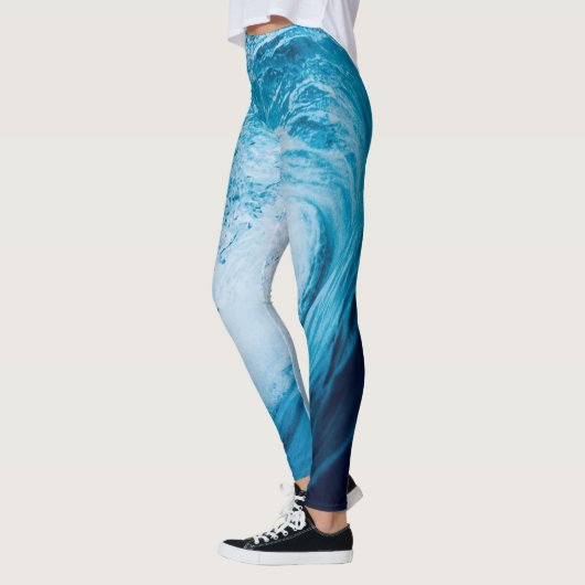 Rolling Ocean Wave in blauwe tinten Leggings (Links)