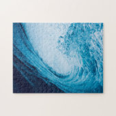 Rolling Ocean Wave in blauwe tinten Legpuzzel (Horizontaal)