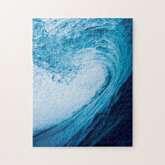 Rolling Ocean Wave in blauwe tinten Legpuzzel (Verticaal)