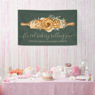 Rolling Pin Bakery Cookies Broodsalie groen goud Spandoek
