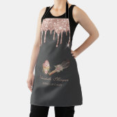 Rolling Pin Cupcake Rose Gold Drips Bakery Schort (Insitu)
