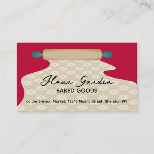 Rolling pin deeg bakker bakkerij gebak chef-kok visitekaartje (Voorkant)