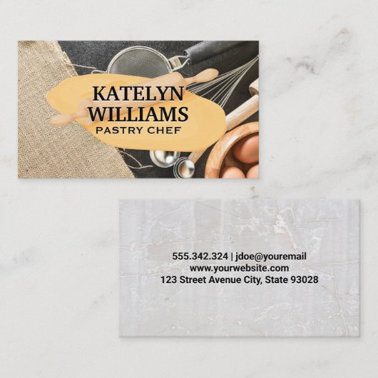 Rolling Pin Dough | Bakgereedschap Visitekaartje (Voorkant / Achterkant)