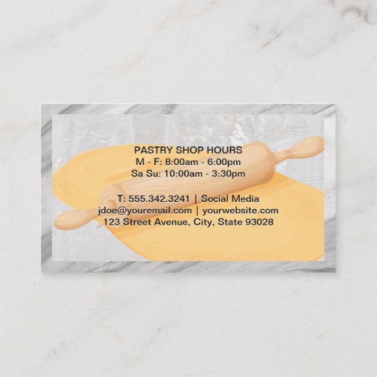 Rolling Pin en Dough | Culinaire kunst Visitekaartje (Achterkant)