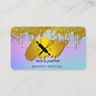 Rolling Pin Whisk Bakkerij Gebak Catering Gold Che Visitekaartje