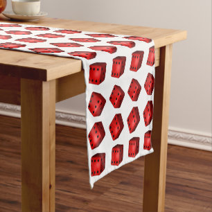 Rolling Sixes Red Dice Bunco Style Korte Tafelloper