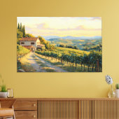Rolling Vineyard in Toscane Canvas Afdruk (Insitu (Woonkamer))
