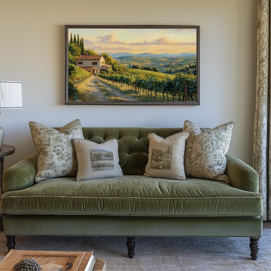 Rolling Vineyard in Toscane Canvas Afdruk