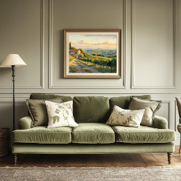 Rolling Vineyard in Toscane Imitatie Canvas Print