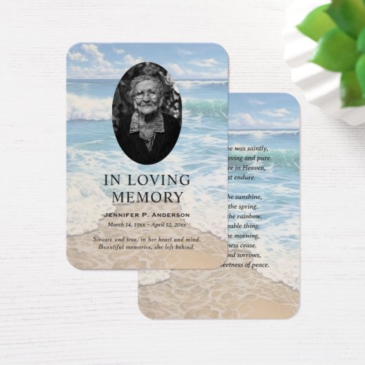 Rolling Waves Beach Cartes photos de prière commém (Bureau)