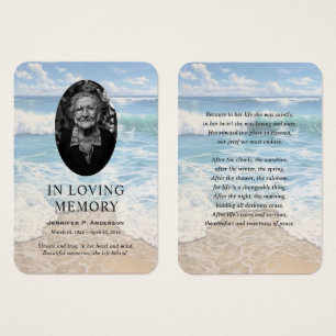 Rolling Waves Beach Memorial Gebed Fotokaarten Visitekaartje