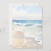 Rolling Waves Bestemming Waterverf Strand Bruiloft Kaart (Achterkant)