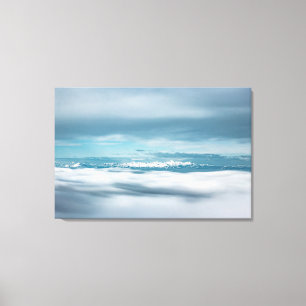 Rolling wolken majestueuze berg Triglav Canvas Afdruk