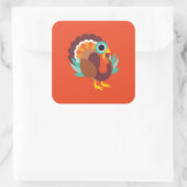 Rollo the Turkey Vierkante Sticker (Tas)