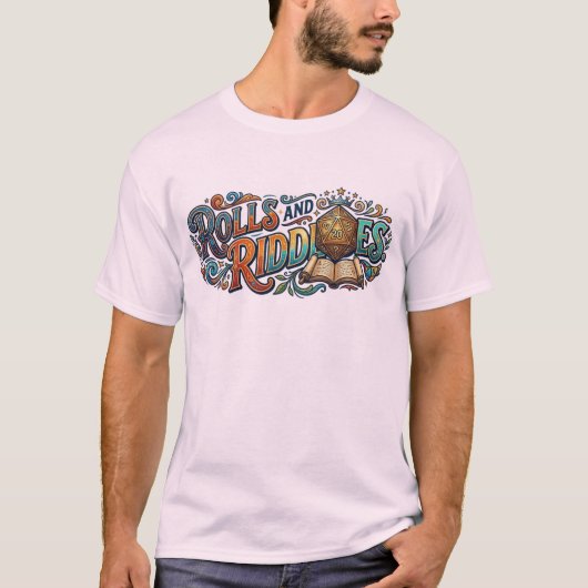 Rolls and Riddles – T-Shirt de Typographie d'Avent (Devant)