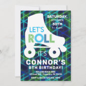 Rollschaatsen Glow Neon Birthday Party Kaart (Voorkant)