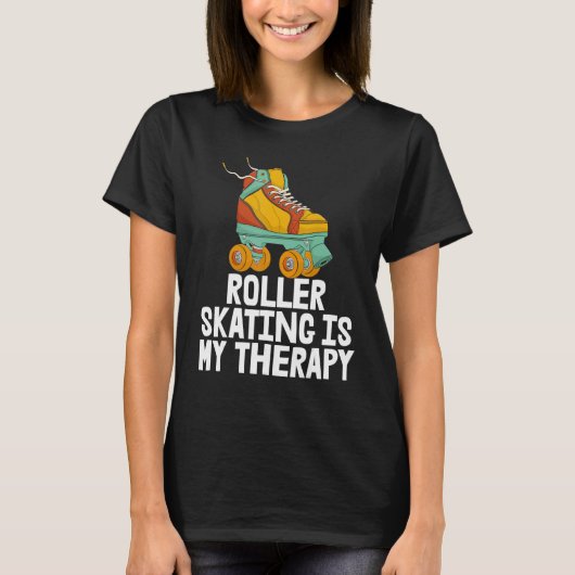 Rollschaatsen is mijn therapie voor vrouwen met ro t-shirt (Voorkant)