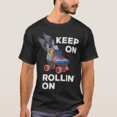 Rollschaatsen op rollijn houden op rust t-shirt (Voorkant)