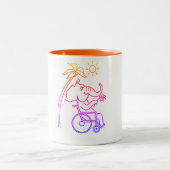 Rollstuhlfahrer Elefant  Tweekleurige Koffiemok (Center)