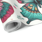 rolo de papel de presente com estampa borboletas cadeaupapier (Rol Hoek)