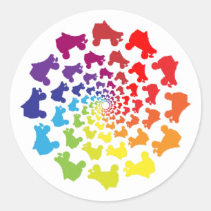 rolregenboogcirkel ronde sticker