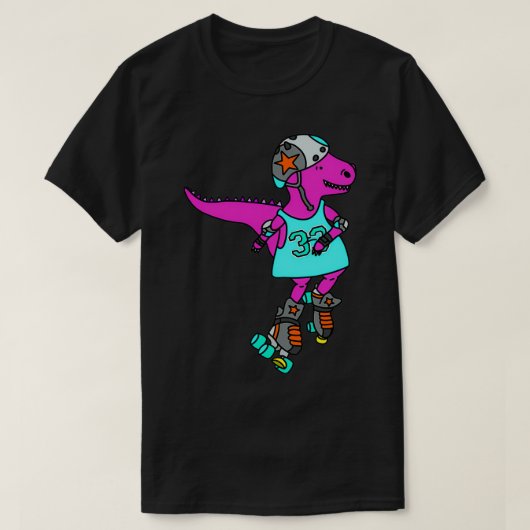 rolroze dinosaur t-shirt (Design voorkant)
