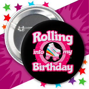 Rolschaatsbaan Verjaardagsfeestje Kinder Schaats Ronde Button 5,7 Cm