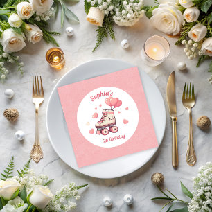 Rolschaatsballonnen Glitter Girl's Birthday Servet