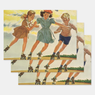 Rolschaatsen Fun Kinderen Jongens en Meisjes Inpakpapier Vel