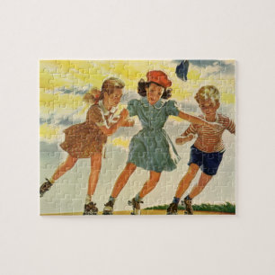 Rolschaatsen Fun Kinderen Jongens en Meisjes Legpuzzel