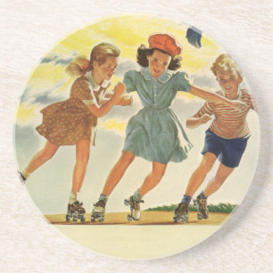 Rolschaatsen Fun Kinderen Jongens en Meisjes Zandsteen Onderzetter
