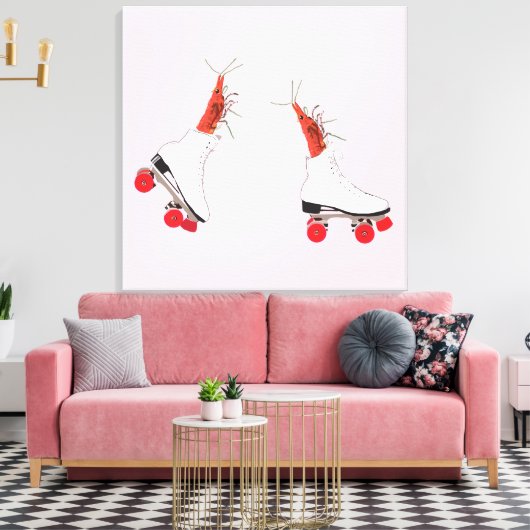 Rolschaatsen garnalen kunst aan de muur canvas afdruk (Insitu (Woonkamer))