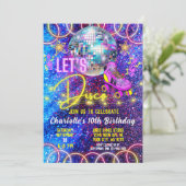 Rolschaatsen Let's Disco Bright Neon Pink Glow Kaart (Staand voorkant)