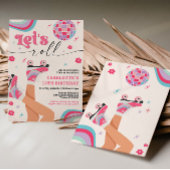 Rolschaatsen Verjaardag uitnodiging Groovy Rainbow