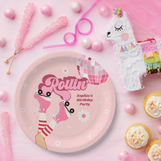 Rolschaatsen Verjaardagsfeest Ronde papieren Borde Papieren Bordje (Feest)