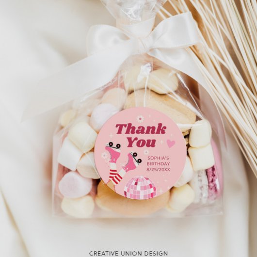 Rolschaatsen Verjaardagsfeestje Favor Sticker