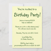  rolschaatsen, verjaardagsfeestje voor kinderen kaart (Achterkant)