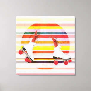 Rolschaatsers Garnalen & Strepen Wandkunst Canvas Afdruk
