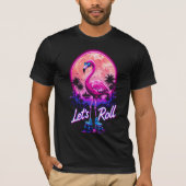 Rolschaatsflamingo T-shirt (Voorkant)