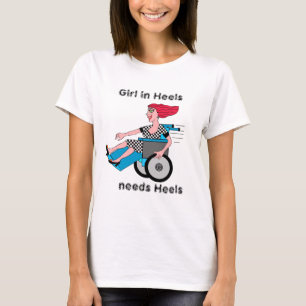 rolstoel Girl rolt terug T-shirt