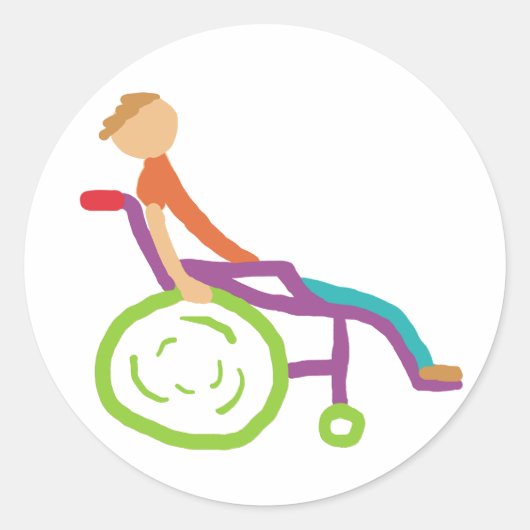 rolstoel ronde sticker (Voorkant)