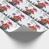 Rolstoel Superheld Foto💥 Flying Hero Verjaardag Cadeaupapier (Hoek)